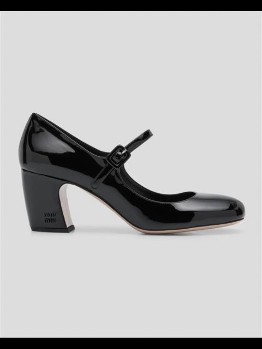 Miu Miu Black Patent Mary Jane Block Heel
